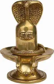 Metal Brass Shivling with Snake Shiv Lingam Statue Snake Idols of Shiva for Home Temple Puja Decorative Diwali Vastu Gifts