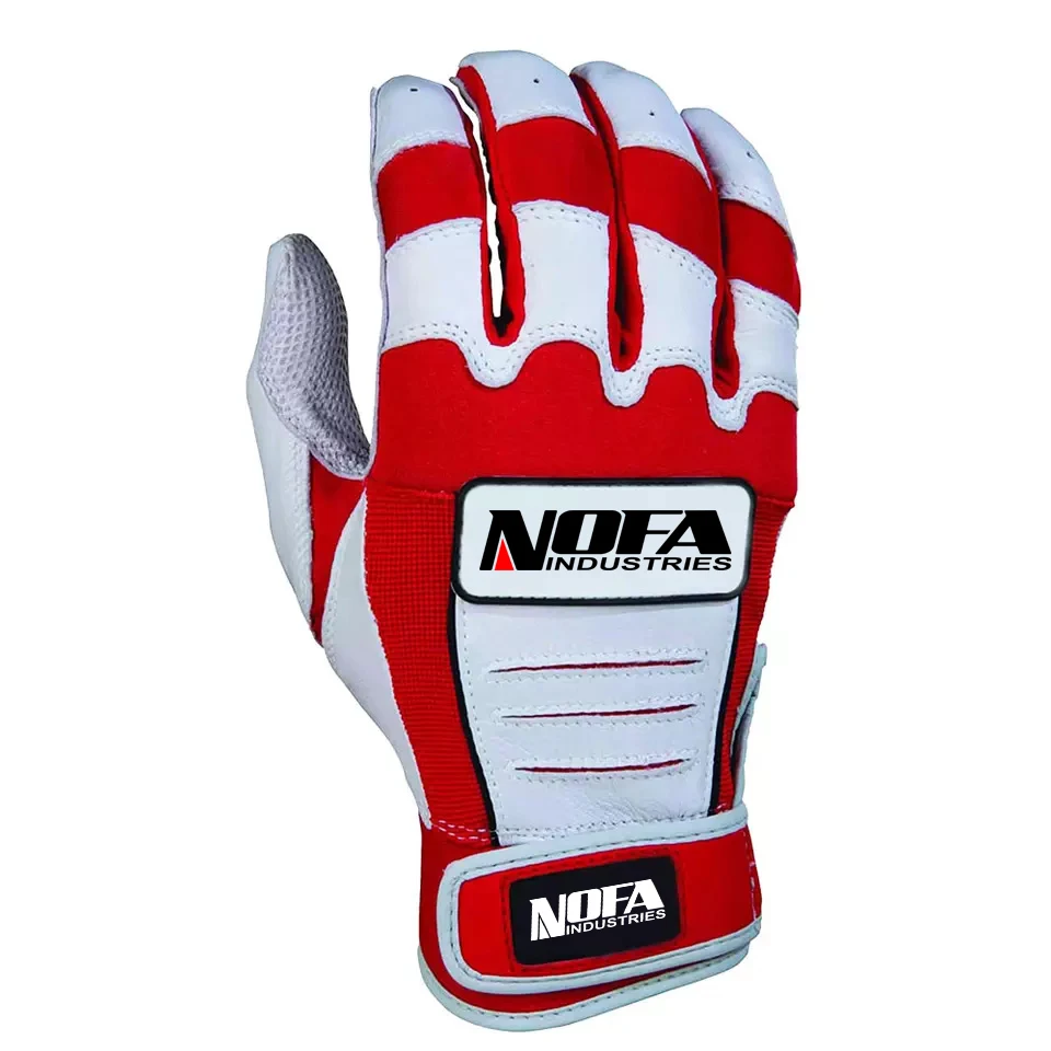 hot sale professional Batting Gloves Custom logo adult batting gloves genuine leather palm baseball batting gloves