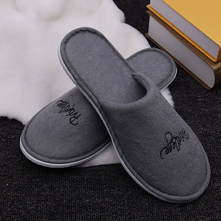 Privilege Hotel Custom Slippers 3 Star Hotel Disposable Custom Soft Velvet Slippers
