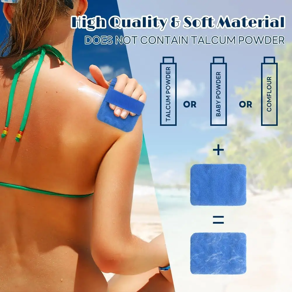 Outdoor Seaside Cleanup Beach Sand Removal Bag Polyester Fiber Powder Pouch Soft Wipe Brush Vacation Camping Essentials TalcFree