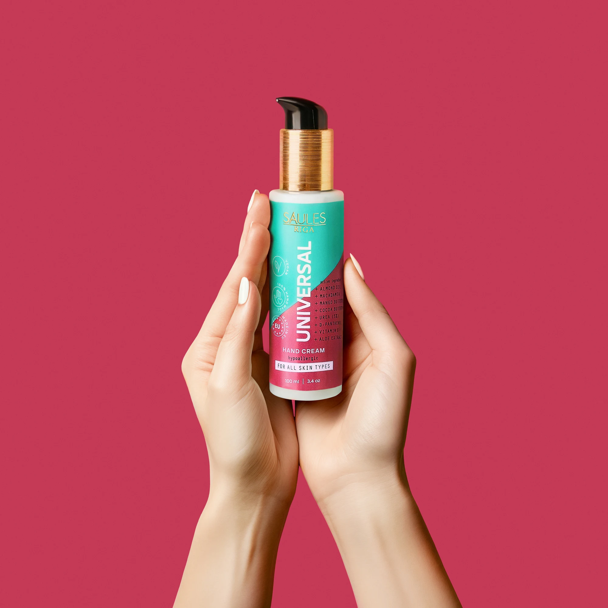 Private Label 100ml Nourishing Hand Cream Shea Butter Olive Oil D-Panthenol All Skin Sulfate-Free Herbal Hyaluronic Acid Adults