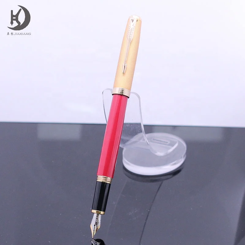 jinhao 85 Golden Arrow Clip Rosewood Walnut Screw Off Cap Extra Fine Nib Metal Fountain Pen With Ink Converter
