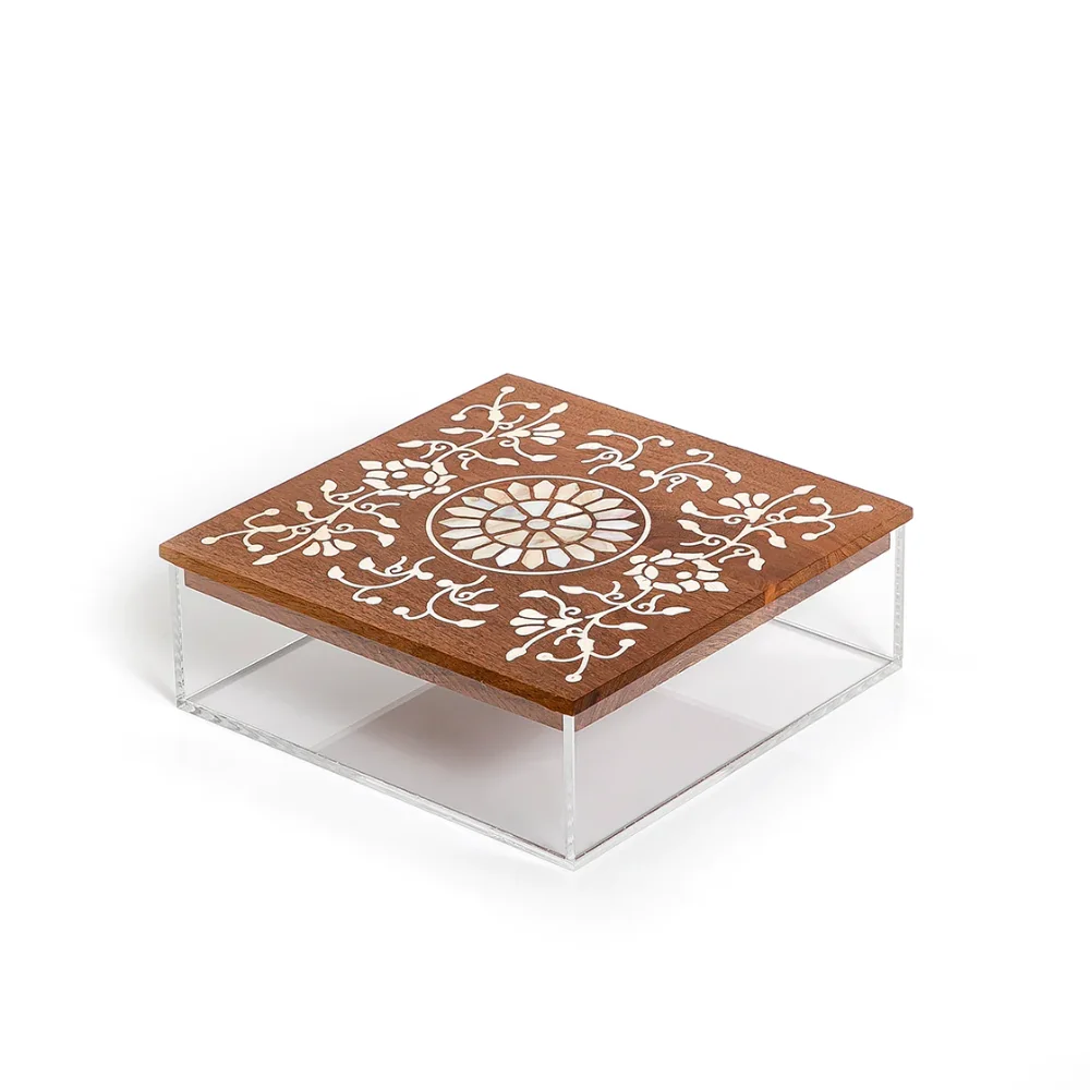 New item acrylic box with MOP cover gift box for Ramadan Eid holiday season 2023 handcrafted from Vietnam