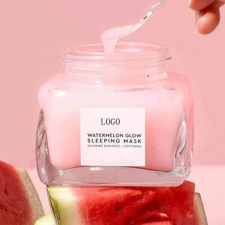 Private Label Natural Vegan Moisturizing Smoothing Beauty Facial Cream Mask Skin Care Cream Watermelon Glow Sleeping Mask