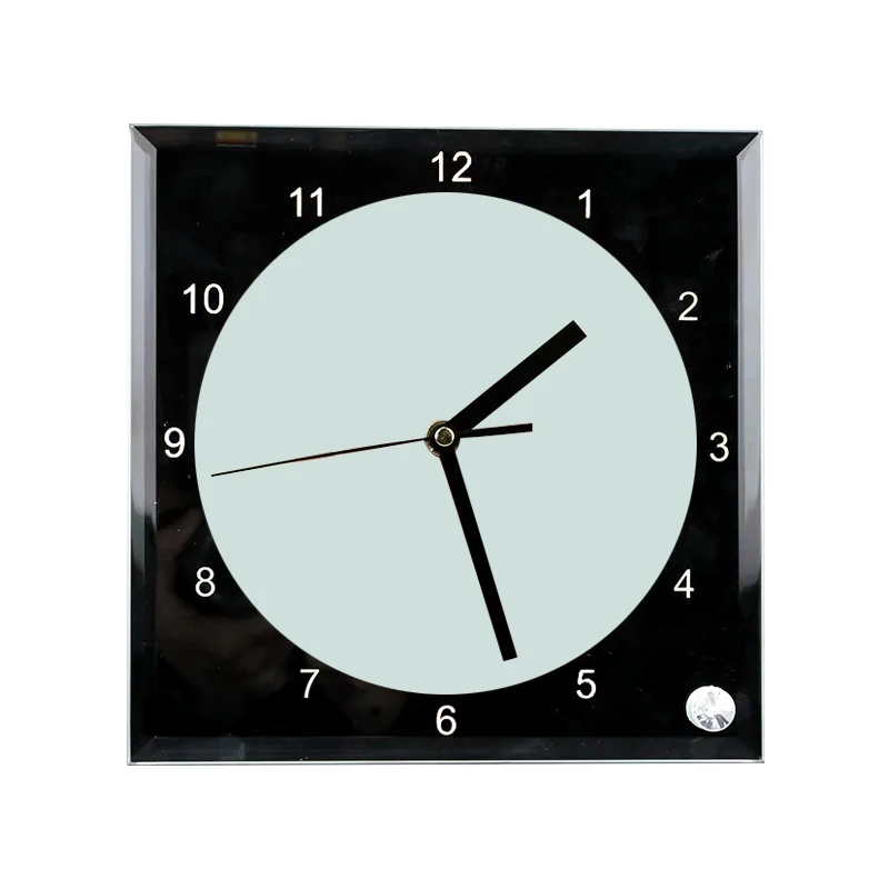 7x12 inch  Wholesale Gift Sublimation Rectangle Glass Picture Photo Clock Frame Blank for Home Use