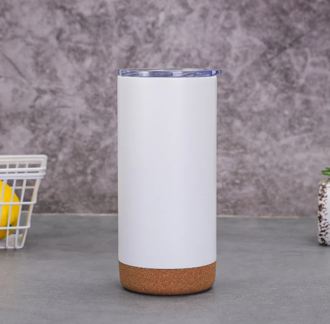 Coffee Cups 16oz Reusable Sustainable Tumbler Wooden Stainless Steel Double  Wall Insulated Cork Bottom Travel Mug With Handle