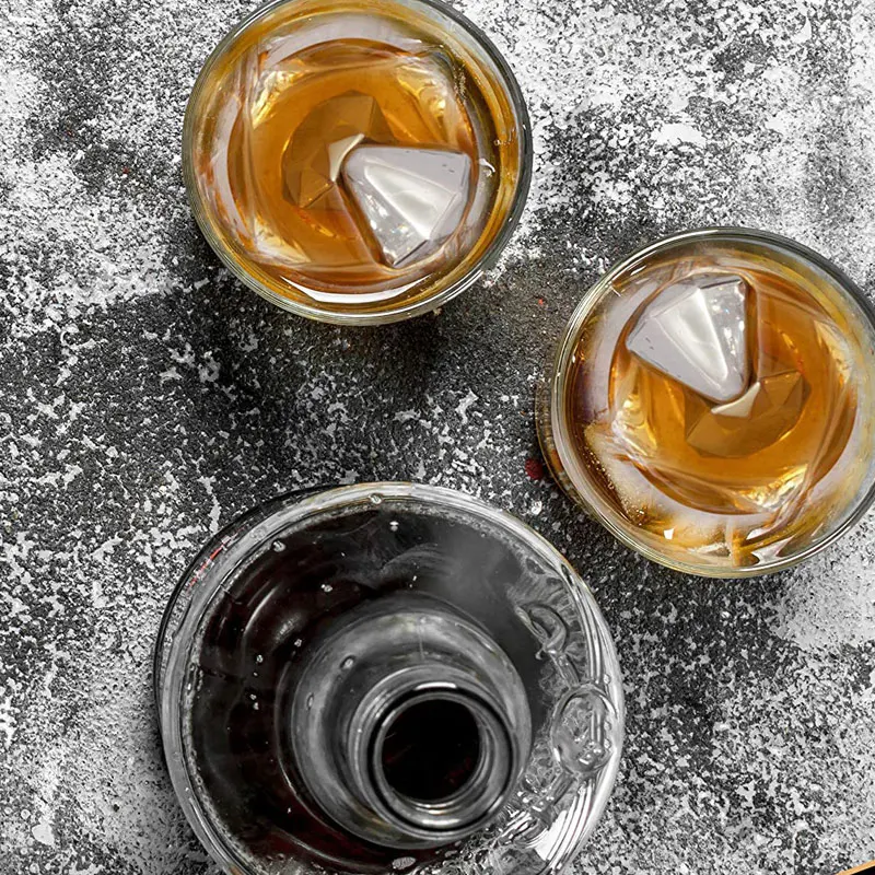 Clean Small Cute Mini Freezer Stones Whisky Stainless Steel Reusable Block Refreezable Ice Cubes