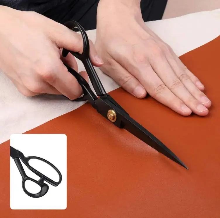 Black color coated 10 inch Heavy Duty Scissors for Leather Sewing shears Sharp Tailor Shears or Home and Dressmaker