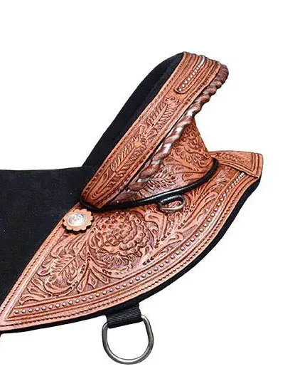 Top Quality Horse Western Treeless Saddle On 100% Pure Indian Leather With Hand Carving  Horse Racing Products From