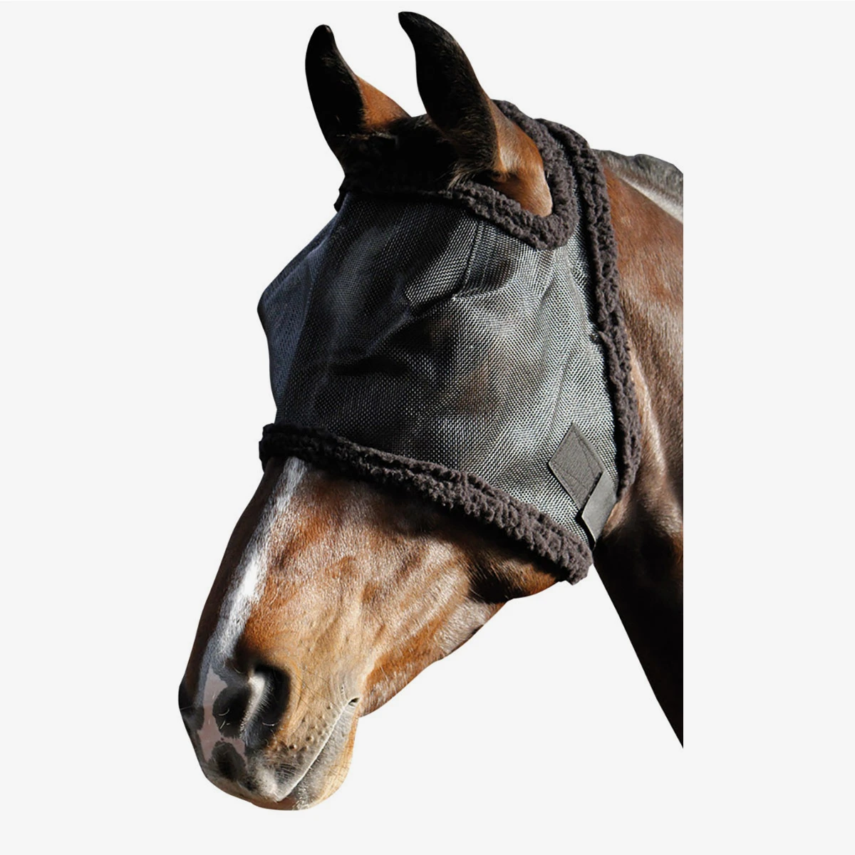 PVC Fly mask with Nose Flap Horse Black UV Treated PVC Mesh Fabric Used Ear Fly Mask Assorted Colors Sizes Horse Accessories