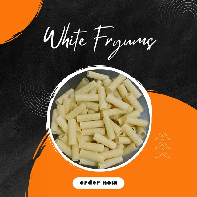 White Unfried Fryums Grain Snacks Delicious and Healthy Snack Food