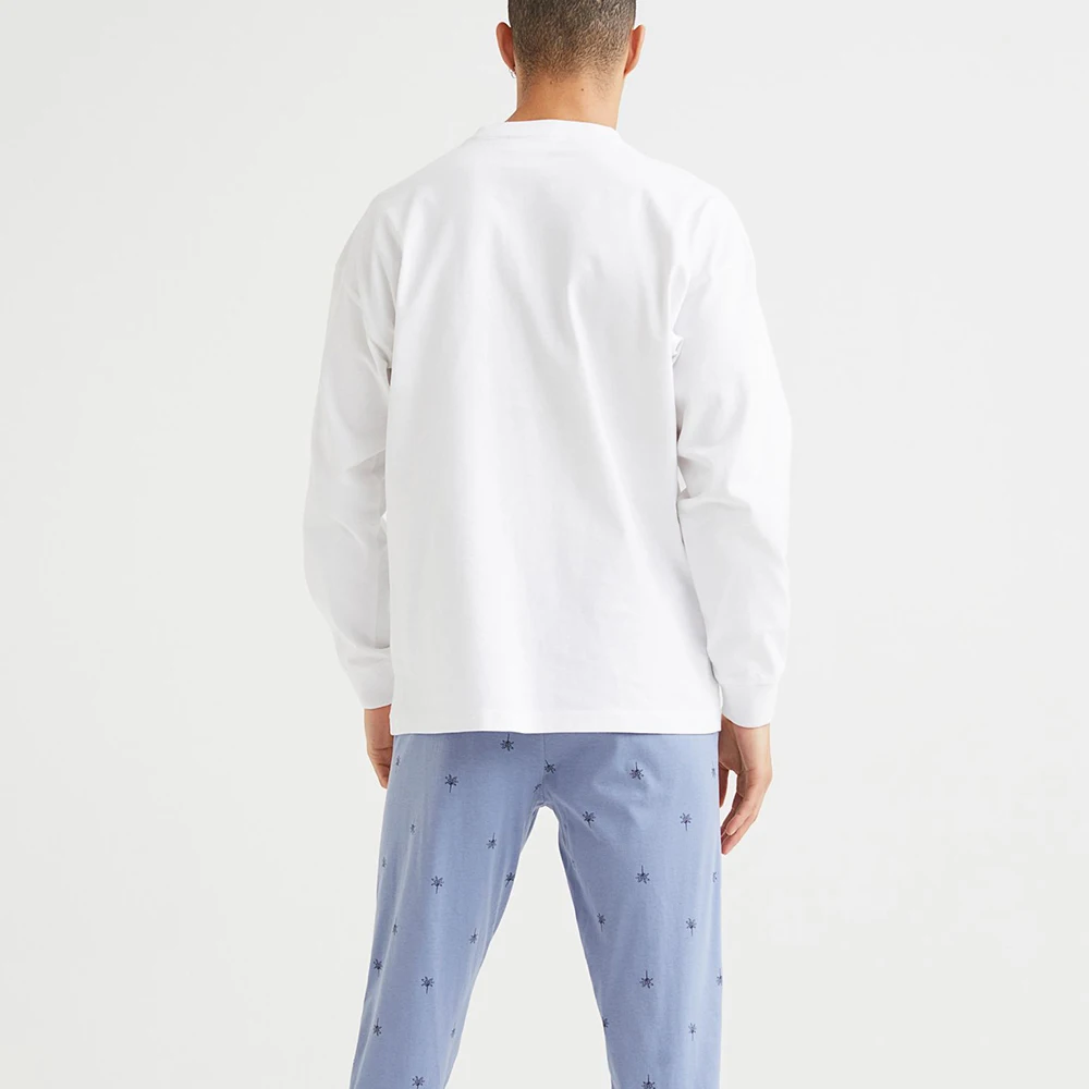 High Quality Men Summer Mens V Neck sleep casual wear print mens pajama