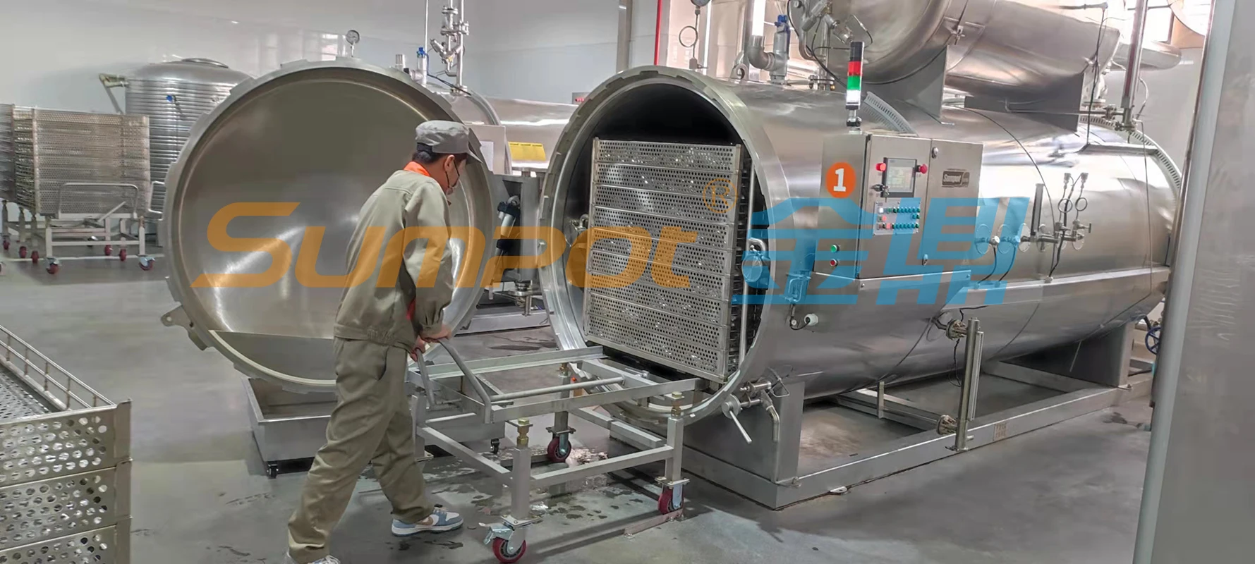 SUMPOT water immersion retort machine for condensate milk in cans