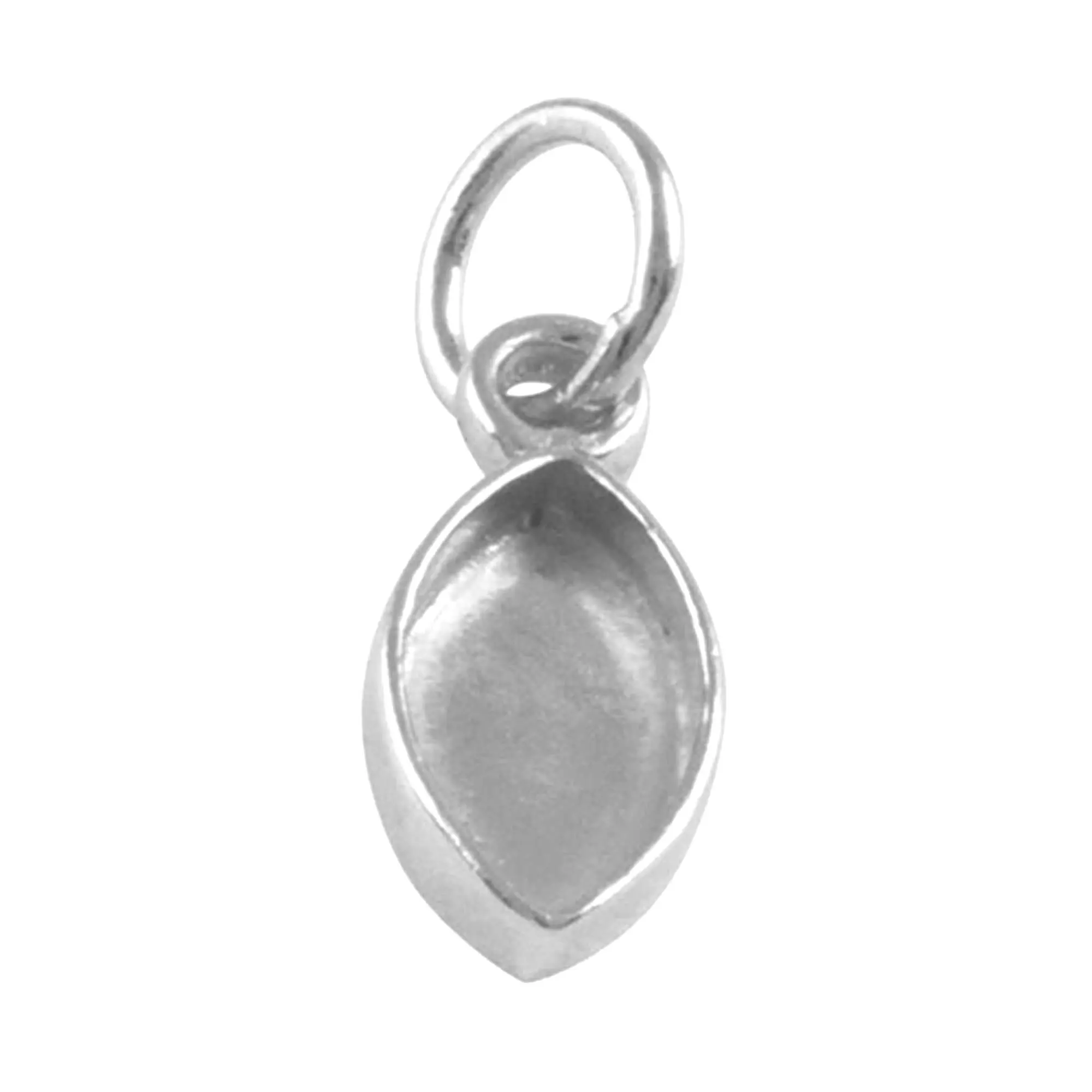 925 Sterling Silver Finding Supply DIY Collet Metal Mounting Bezel Charm Pendant Marquise 3x6mm to 10x20mm Women Bezel Setting