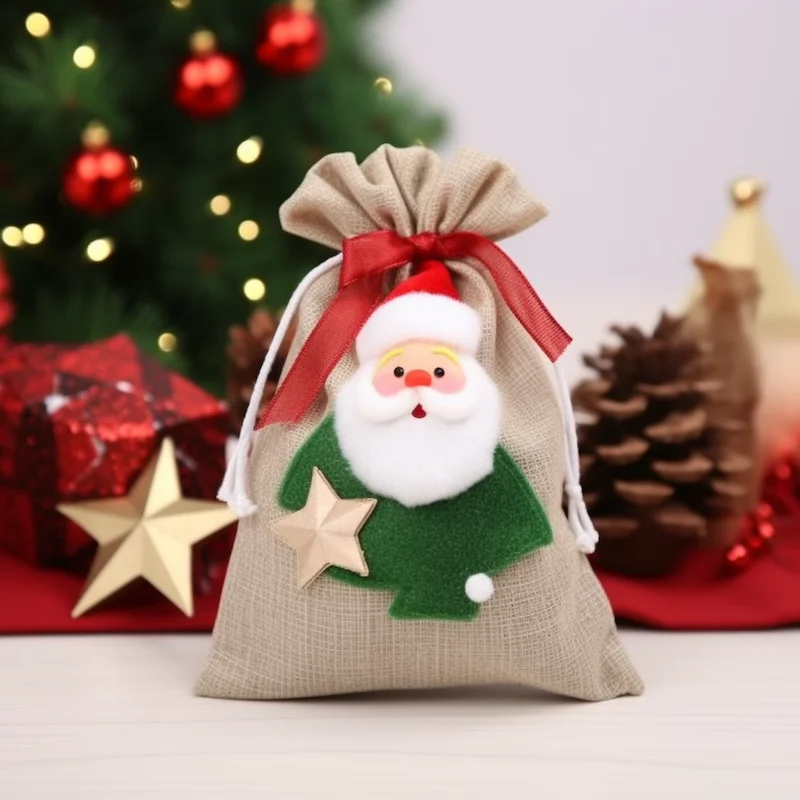 Customized Linen Jute Bags for Jewelry Display Drawstring Pouch for Gift Packaging Bag Wedding Christmas Burlap Drawstring Bag