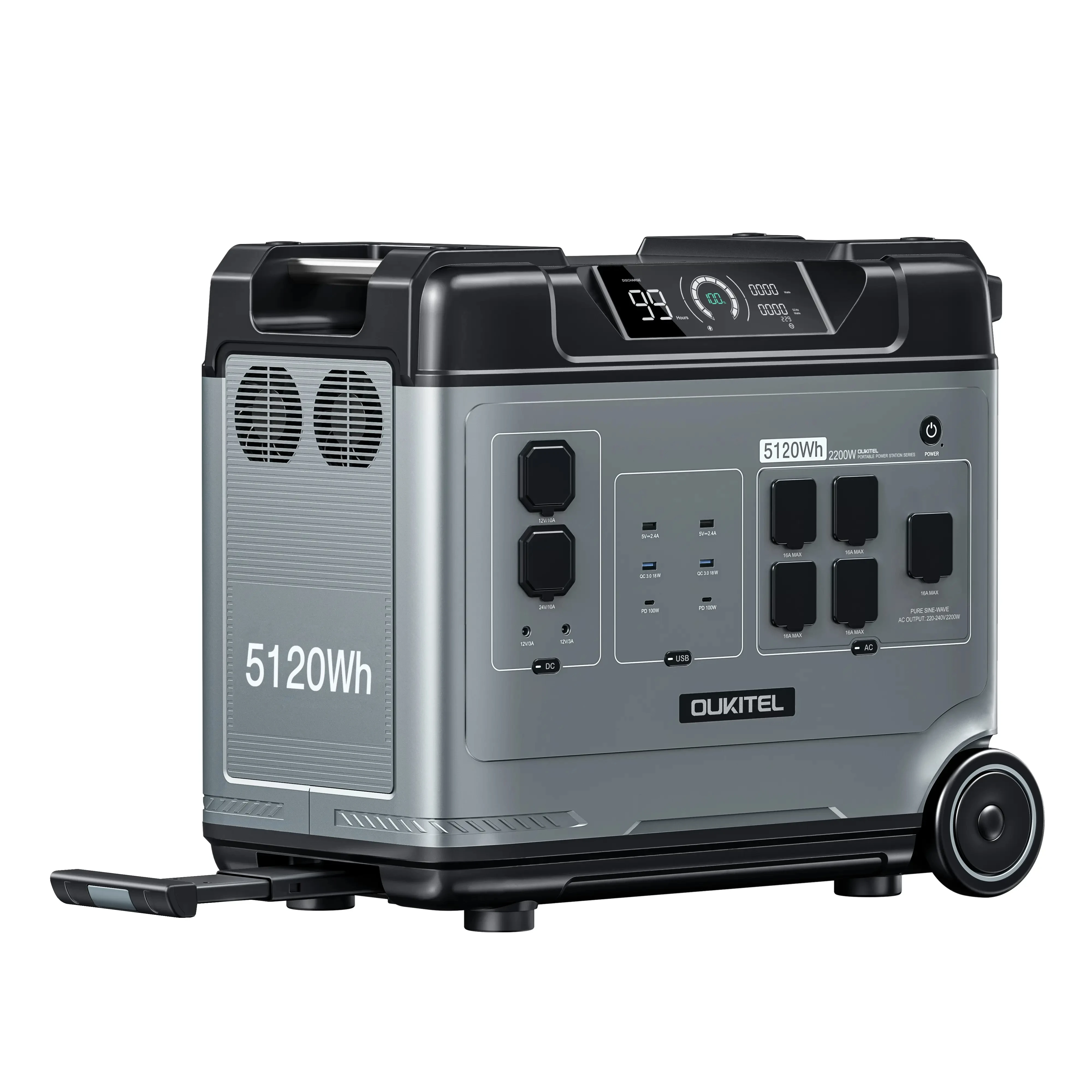 Высокая емкость 5100WH Oukitel P5000 портативная электростанция 512V 100AH Germany склад 220V ACDC идеально подходит для расширенного питания