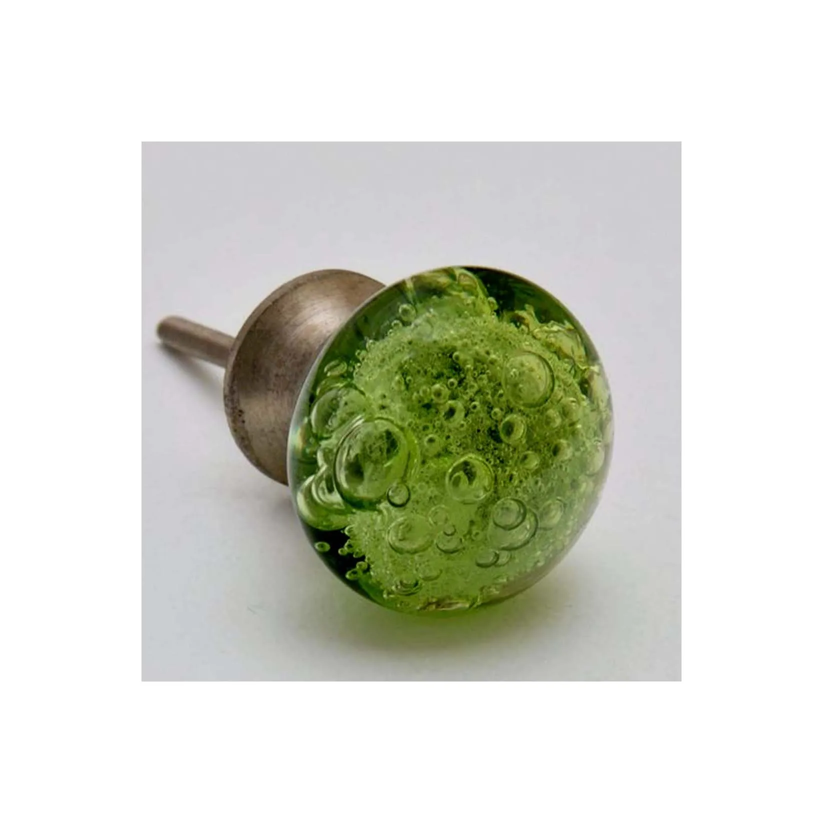 Round Shape Cupboard Decorating Glass Knobs Modern Design Green Color Wardrobe Door Puller Handle Unique Style