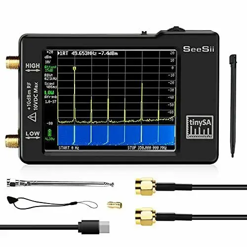 NEW SEALED PORTABLE TINYSA SPECTRUM ANALYZER,SEESII HANDHELD TINY FREQUENCY ANALYZER 100KHZ TO 960MHZ MF/HF/VHF UHF INPUT,SIGNAL