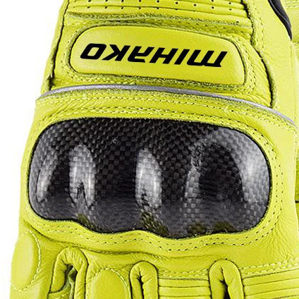 neon green breathable water proof leather riding knuckle protection racing motorbike custom made classic motorcycle gloves