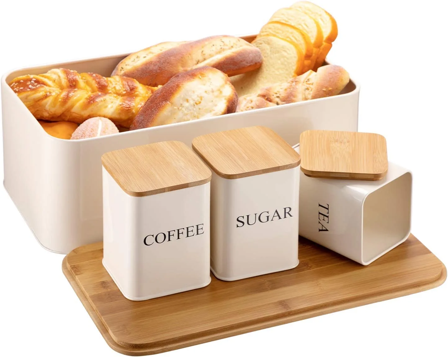 Large-Capacity Bread Box  storage boxes bamboo lids ,Iron Storage Container, bread box container for kitchen countertop storage