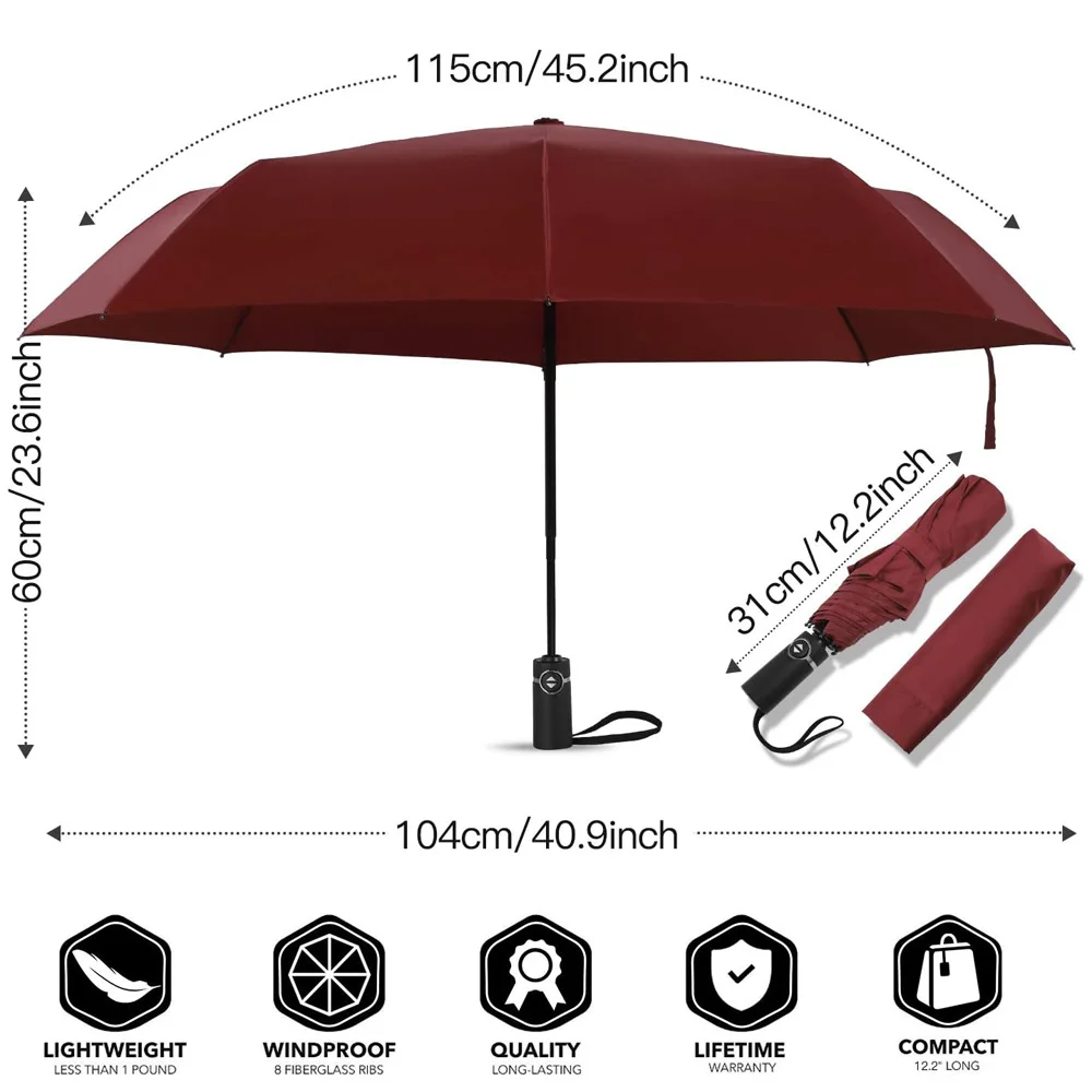 Fashion Designer Water-Repellent custom logo umbrella automatic windproof 3 folding umbrella