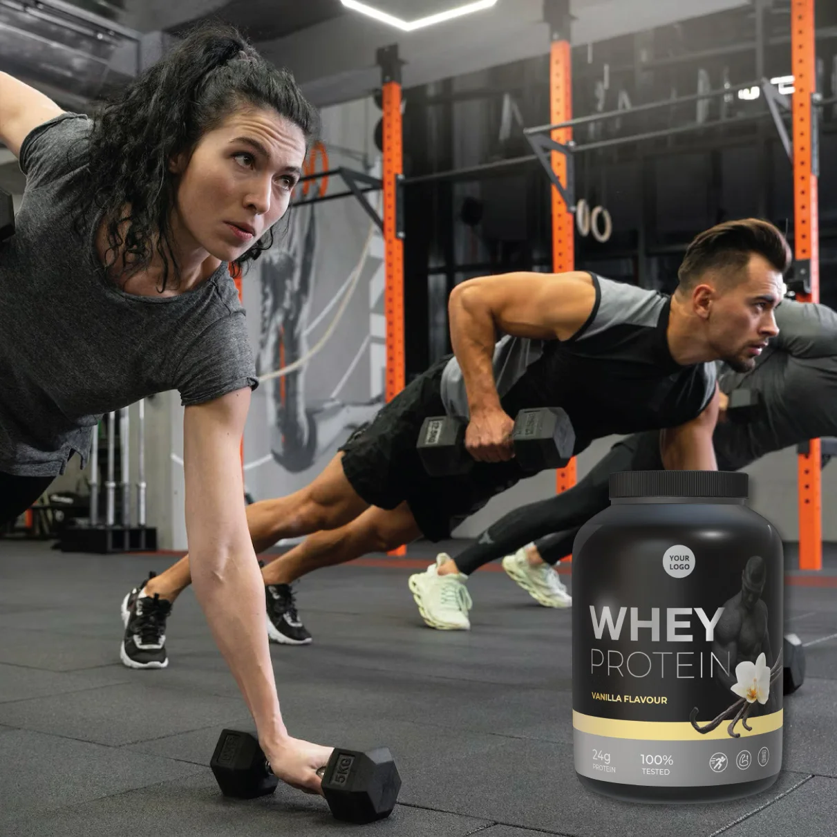 Nutrition Whey Protein Powder Sport Fitness Supplement Vanilla Flavor Shakes for Muscle Gain Workout Support Protein Shake