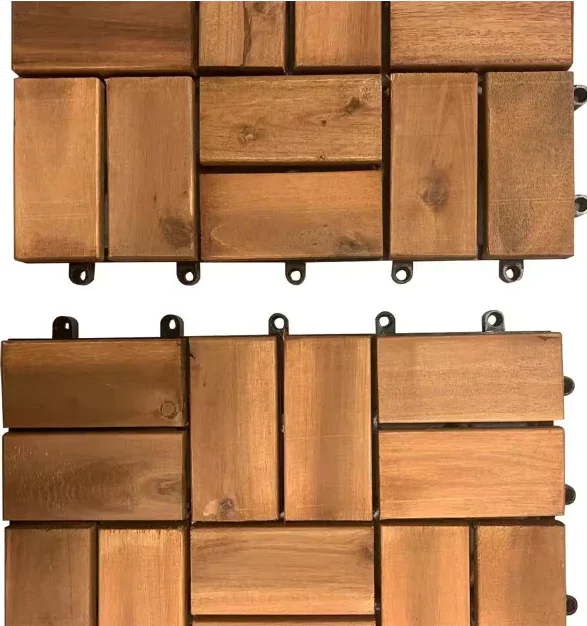 Hot Sales Acacia WPC Decking Tiles Wood Flooring High Quality for Indoor Outdoor Flooring 18 Slats