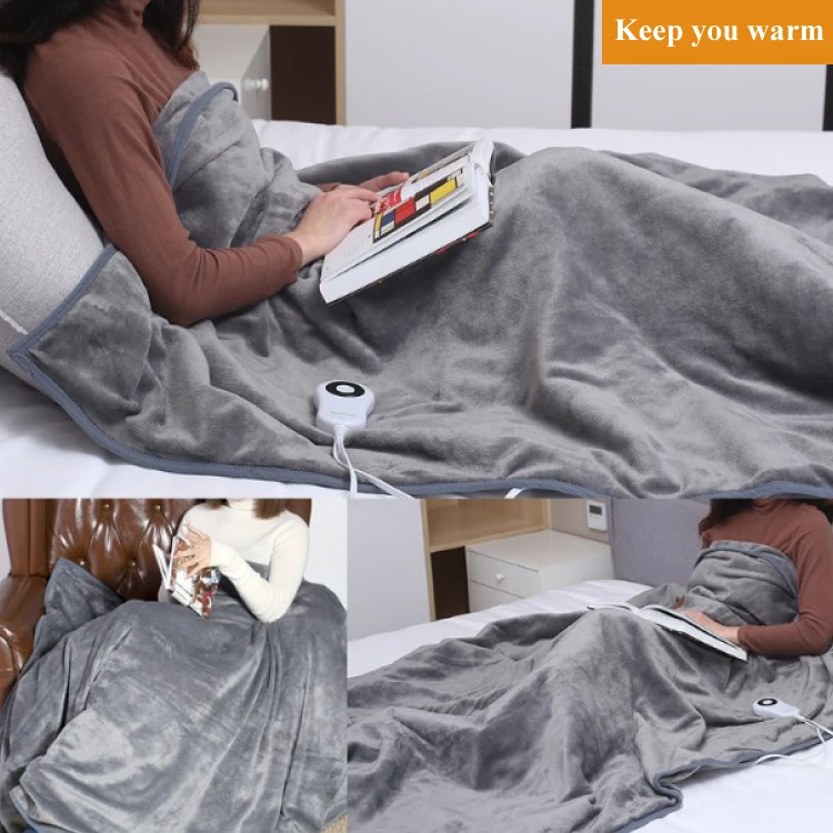 Custom Machine Washable Soft Flannel Fleece Electric Heated Blanket Heated Mattress with Temperature and Timing Controller