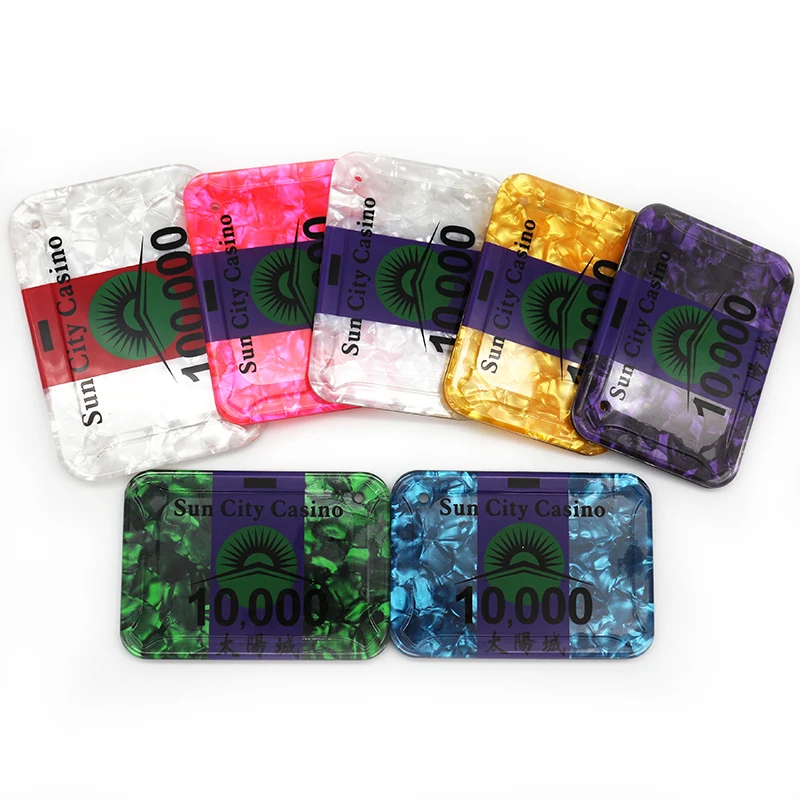 Customisable Acrylic poker brick plaques with customised design, pattern, colour and logo with standard casino size and quality