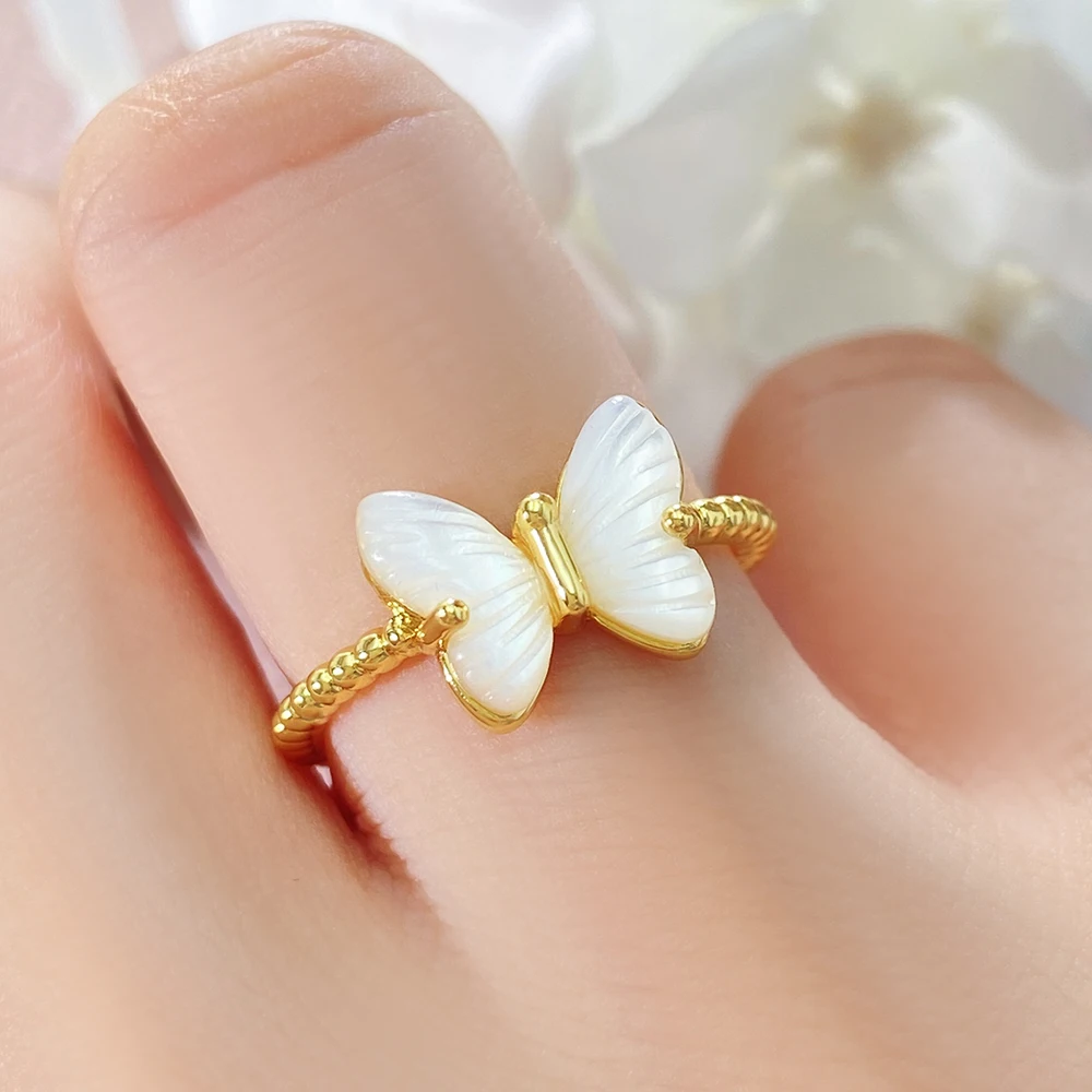 Foxi в наличии модные 2024 изделия Новые поступления позолоченные ювелирные для женщин кольца с бабочками