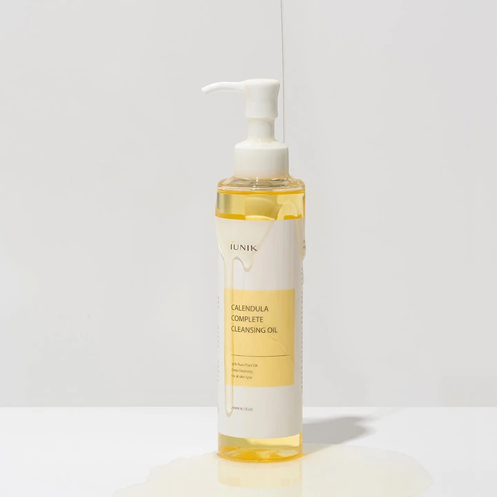 Korean Facial Cleanser iUNIK Calendula Complete Cleansing Oil 200ml Makeup Remover Gentle Blackhead Melting