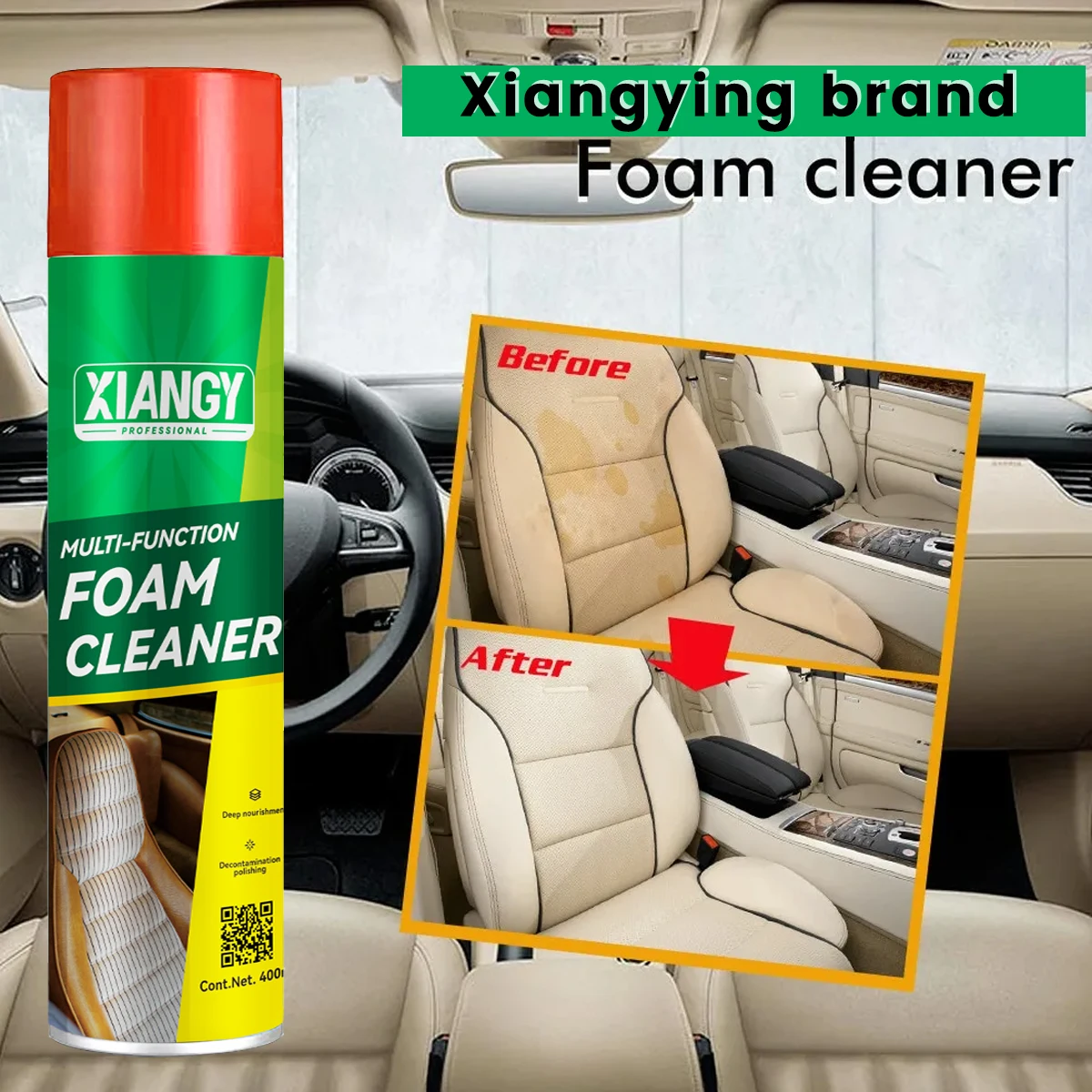 Auto care 650ml all multifunction multipurpose foam cleaner car interior and house cleaning wax Multi-purpose Foam Cleaner