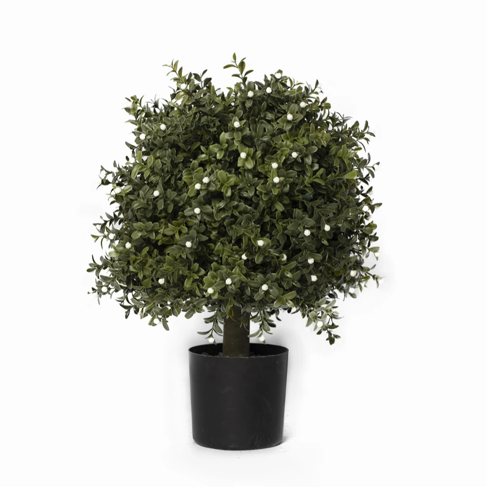 Factory Directly Good Quality 45cm Artificial Ivy Hedge Greenery  Potted plants with white pods