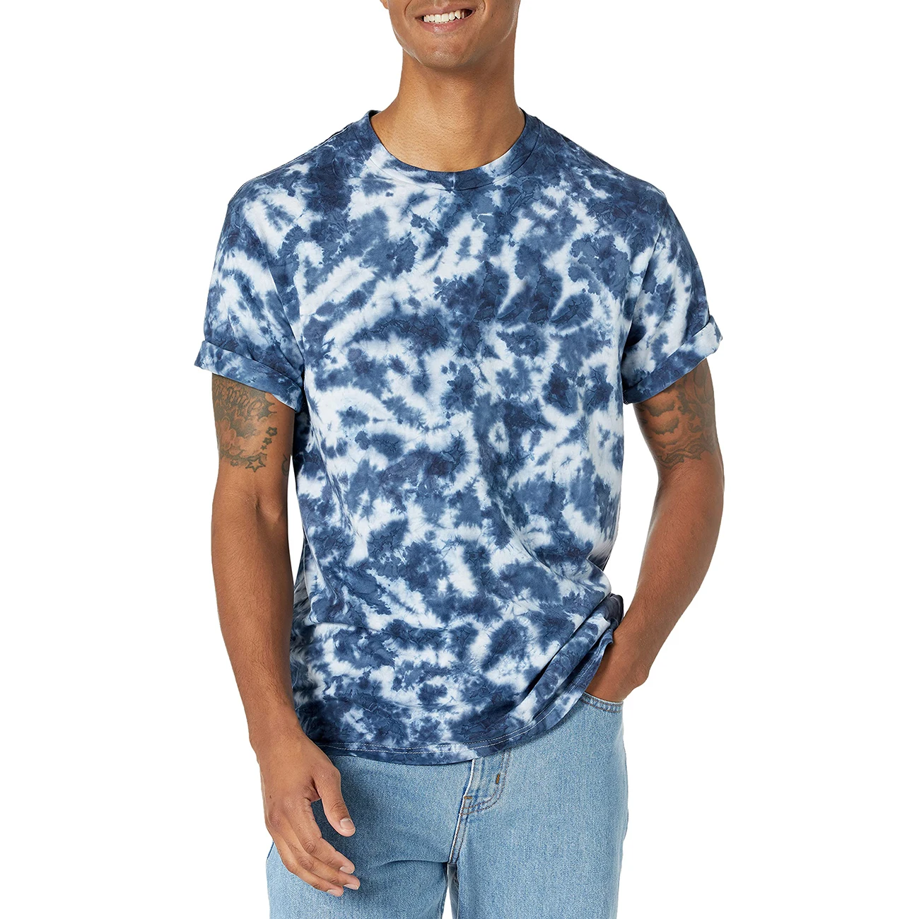 Manufacturers Direct Street Style Custom Logo Hip Hop Plus Size Short Sleeve Cotton Mens Tie Dye T Shirt