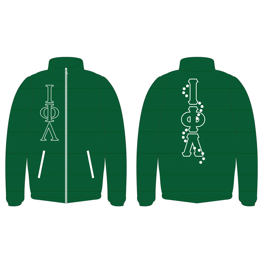 Iota Phi Lambda wholesale custom logo oem Embroidery winter bubble jacket men oversize outdoor men puffer jackets