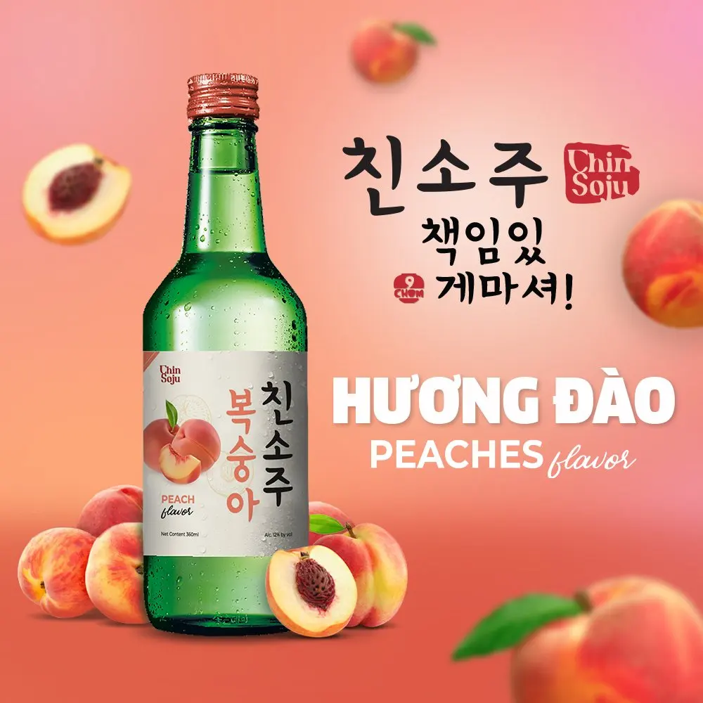 Various fruit Flavour 360ml Chin Soju Shochu high quality with good taste wholesale cheap price