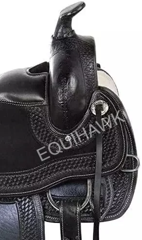 Top Selling Western leather Horse Saddle Quilted padded soft seat With Matching Headstall and Breastplate