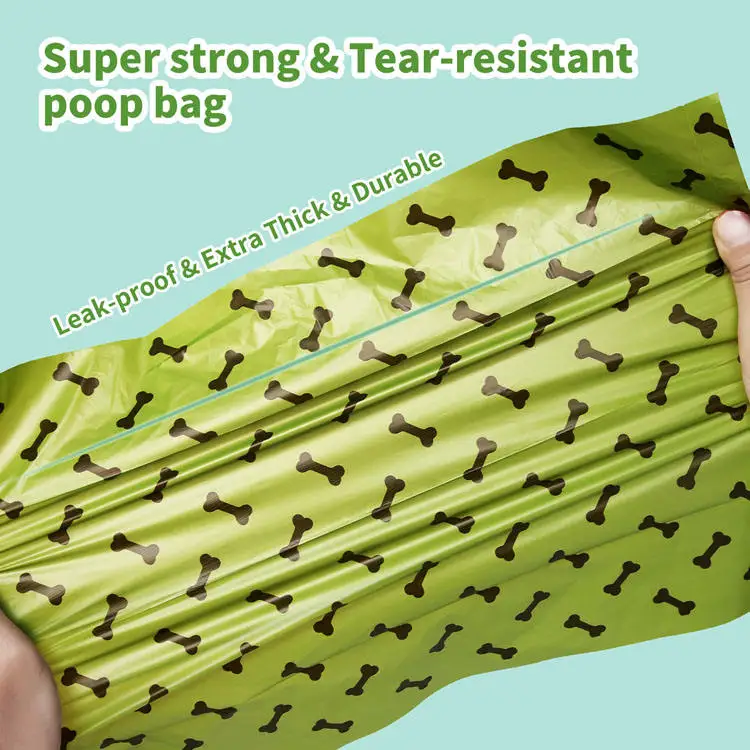 Compostable Thickened Dog Poop Bag Biodegradable Corn Starch Pet Dog Waste Poop Bag In Roll Custom Logo OEM