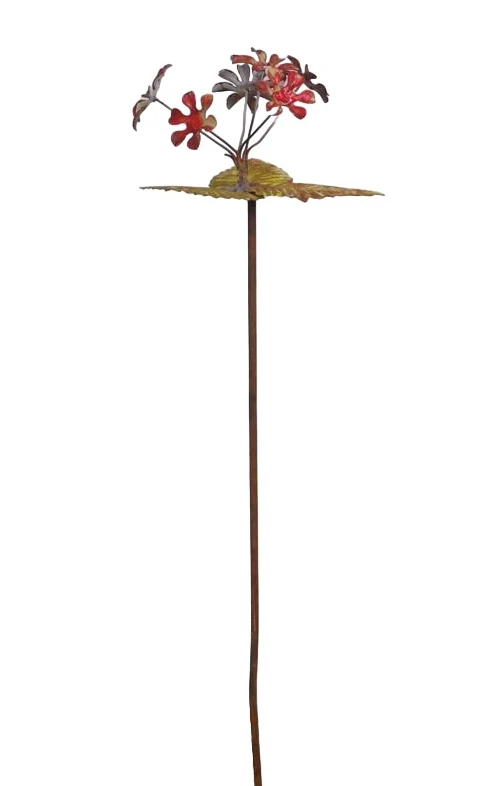 GARDEN METAL FLOWER STICK PLANT SUPPORTS OUTDOOR LAWN ORNAMENT DECORATIONS METAL FLOWER SHAPE ART STICKS