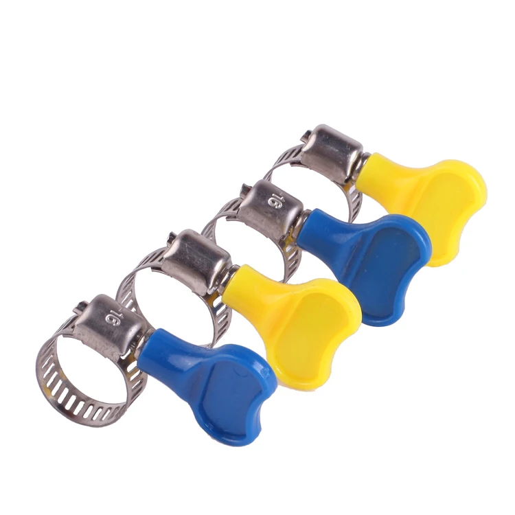 Hot sale Stainless steel / galvanized iron American Type Hose Clamp With plastic butterfly Handle