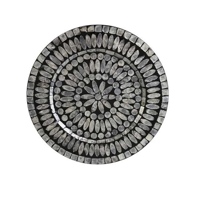 Black Color Durable and Stylish Style Safe For Tableware Mother of Pearl Dish Plate for Elegant Dinning Table Plate