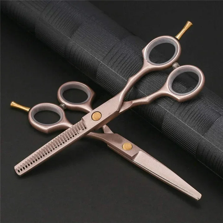 Professional 440C Stainless Steel Hair Thinning Scissors Free Sample Sharp Curved Straight Blades Hot Sale Barbers Beauty Tools