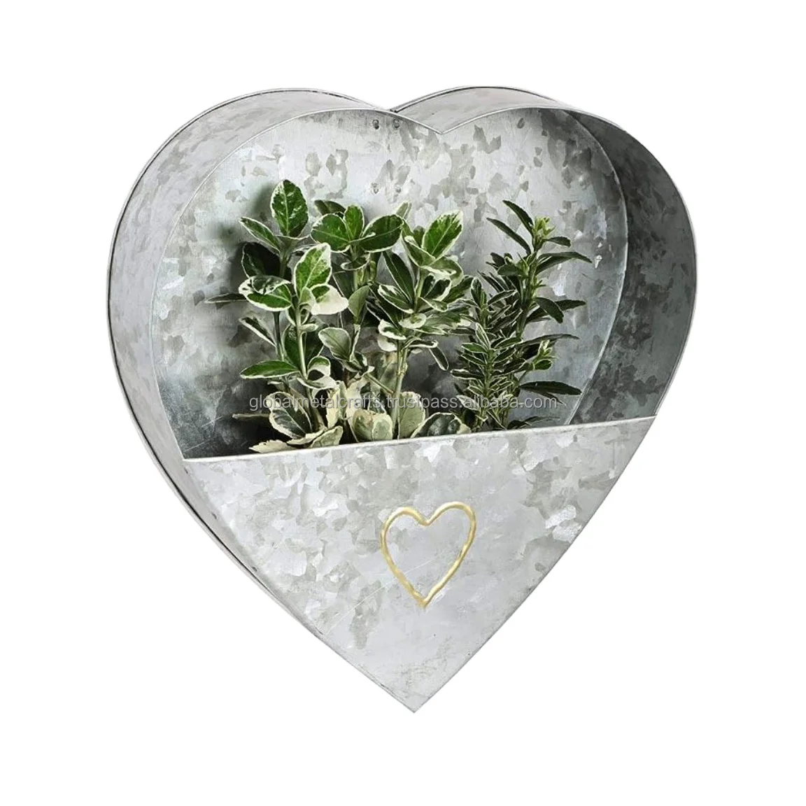 Metal Wall Planter Indoor Hanging Basket Heart Flower Herb Garden Balcony Plant Pots