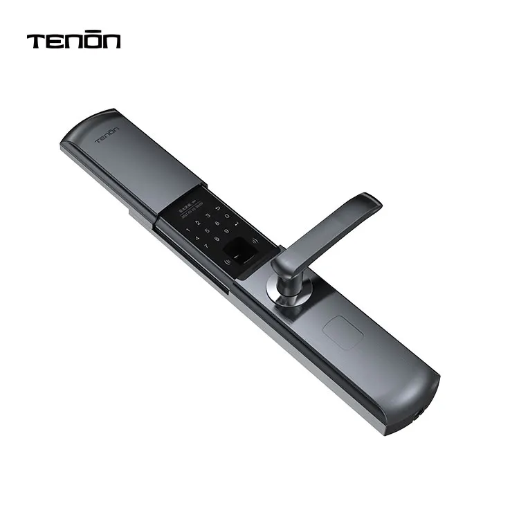 Apartment Keyless Intelligent Door Handle Lock Lever Digital Fingerprint Password Electric Smart Key Door Lock