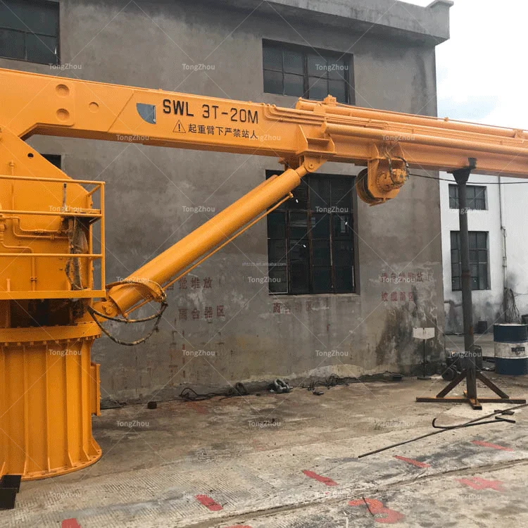 Hot Sale 5ton 10 Ton 20 Ton Shipping Boat Davit Crane Marine Telescopic Deck Crane With Remote Control