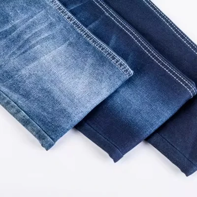 Factory direct sale TR stretch denim 50%cotton 26.5%polyester 22%rayon 1.5%spandex 10.8oz right hand twill skinny denim fabric