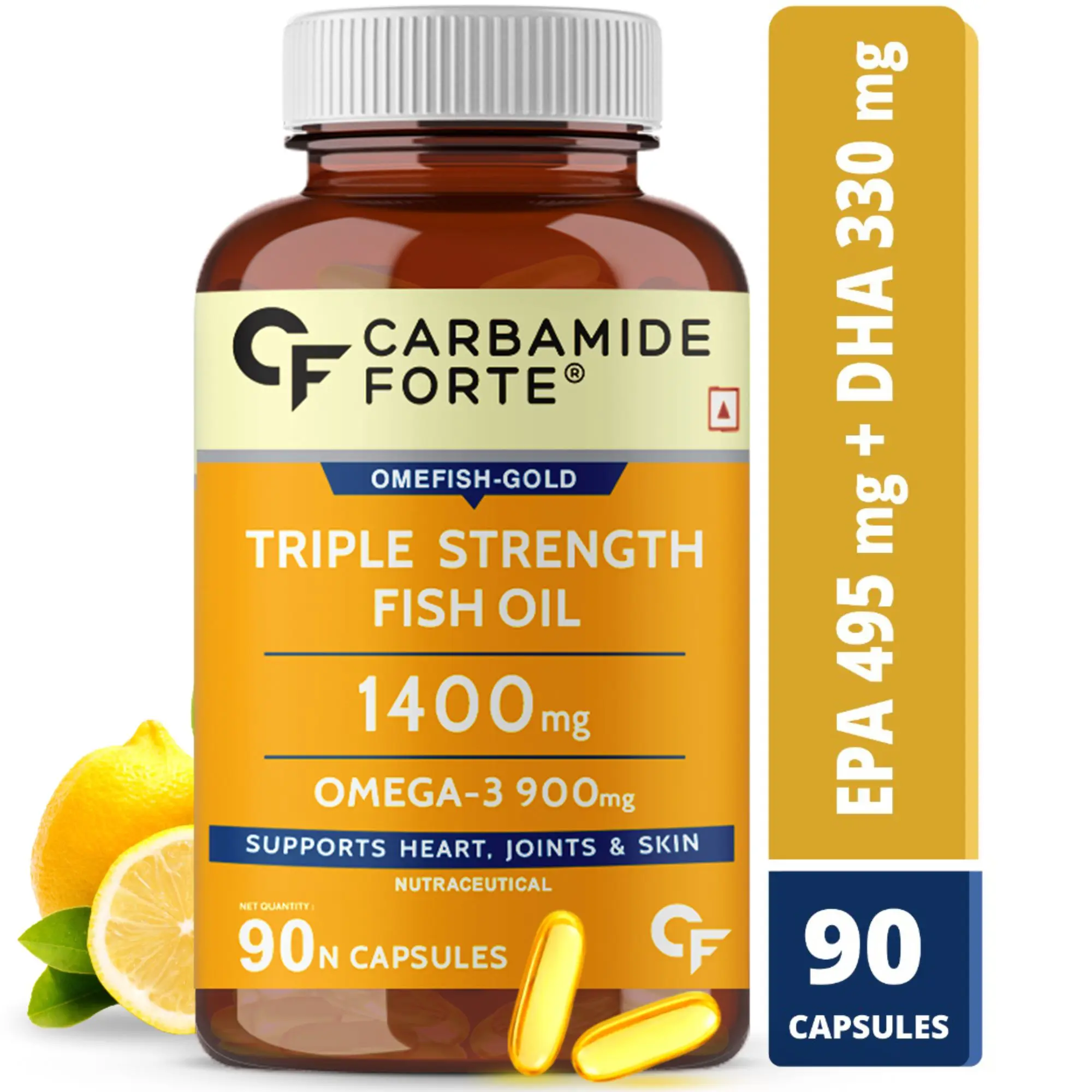 Капсулы из мягкого геля Triple Strength Fish Oil 1400 мг с Омега 3 для здоровья сердца гибких суставов поддержания мозга и иммунитета