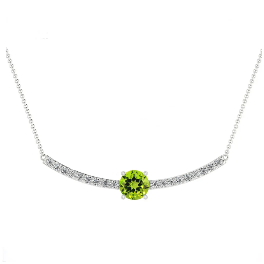 Exquisite Beyond Compare 14K Gold 925 Sterling Silver Dainty Heart Shaped Natural Peridot Gemstone Pendant Necklace