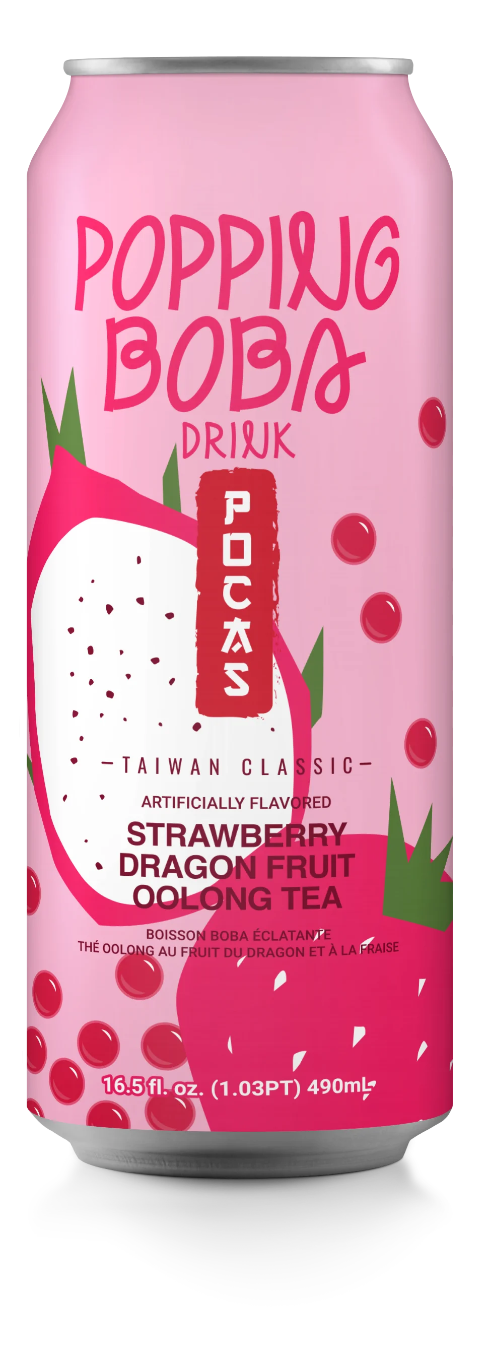 Popping Boba: Mango Passion Fruit Green Tea& Strawberry Dragon Fruit Oolong Tea& Mixed Berry Hibiscus Tea& Peach Oolong Tea