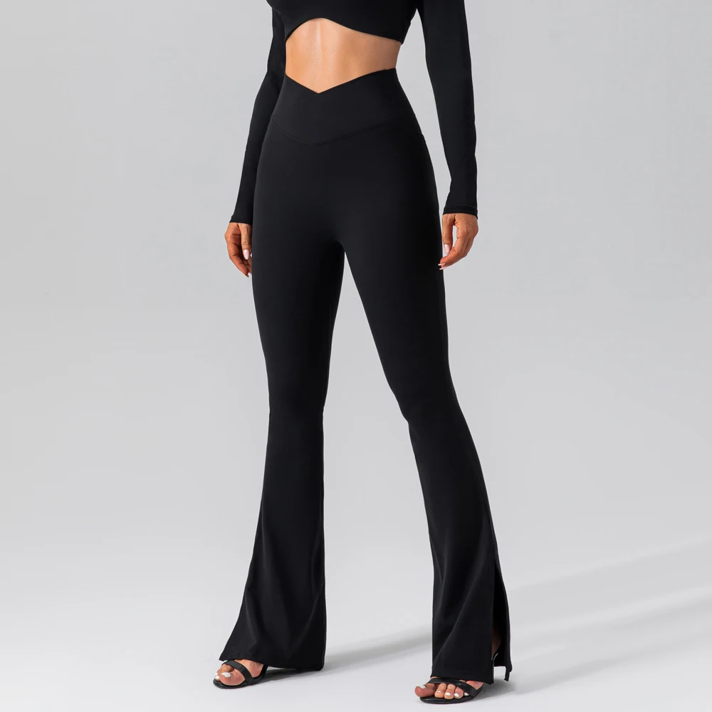 Women New Arrivals Tiktok Leggings High Waist Butt Lift Flared Wide Leg Bell Bottom Yoga Pants